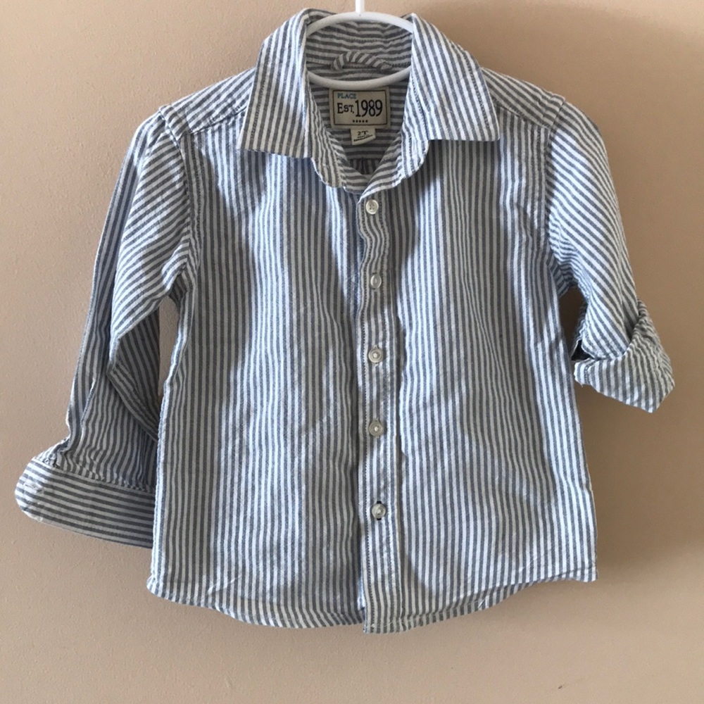 Striped button down for toddler boys